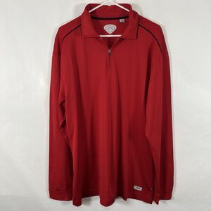 Callaway X Series 1/4 Zip Long Sleeve Polo Shirt Mens XL Red Performance Golf